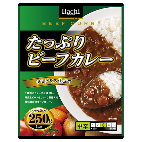 ハチ食品 たっぷりビーフカレー 中辛 250g×20個入