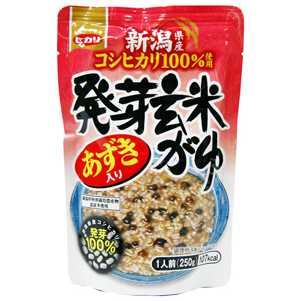 ヒカリ食品 あずき入り 発芽玄米がゆ 250gパウチ×24個入×(2ケース)