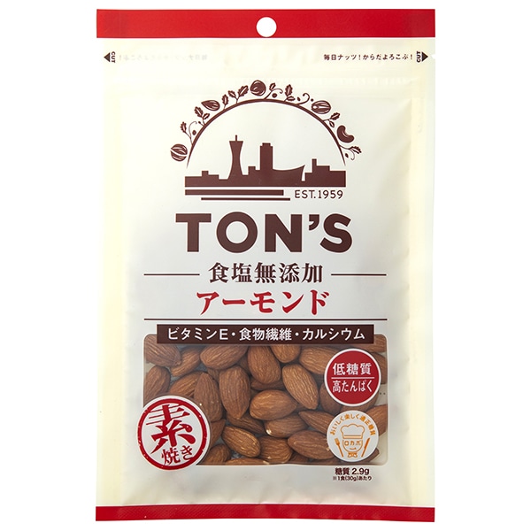 東洋ナッツ トン 食塩無添加 アーモンド 90g×10袋入×(2ケース)