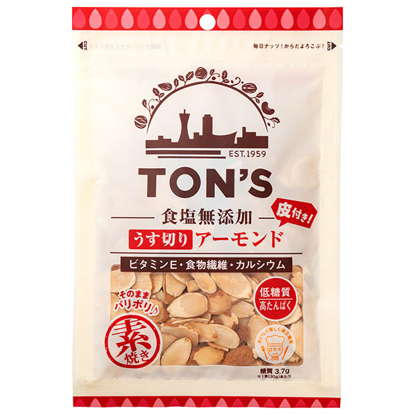 東洋ナッツ トン 食塩無添加 うす切りアーモンド 65g×10袋入