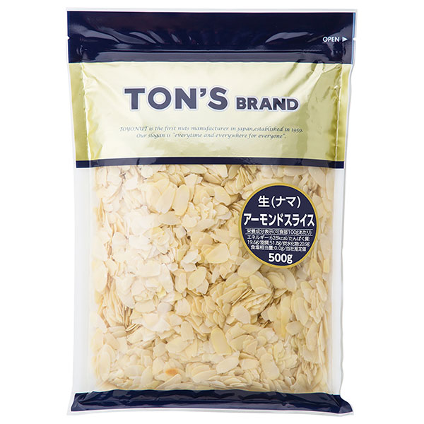 東洋ナッツ食品 トン アーモンドスライス(生) 500g×12袋入