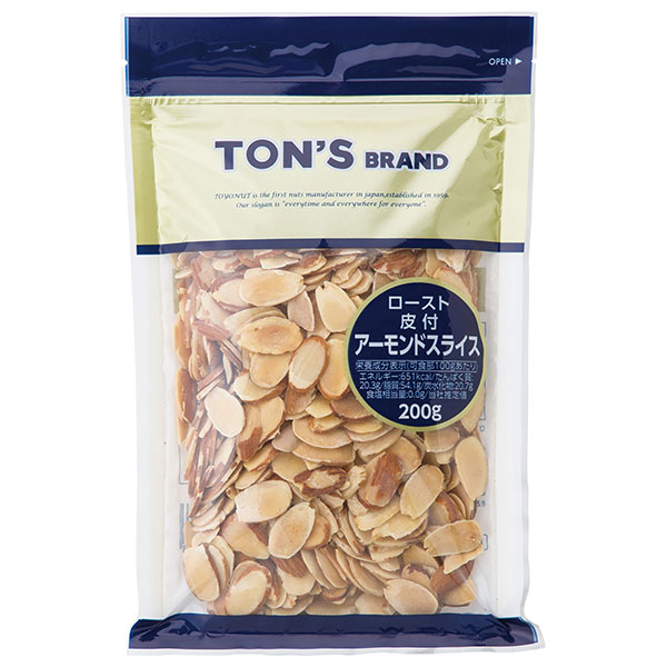 東洋ナッツ食品 トン 皮付きアーモンドスライス 200g×20袋入