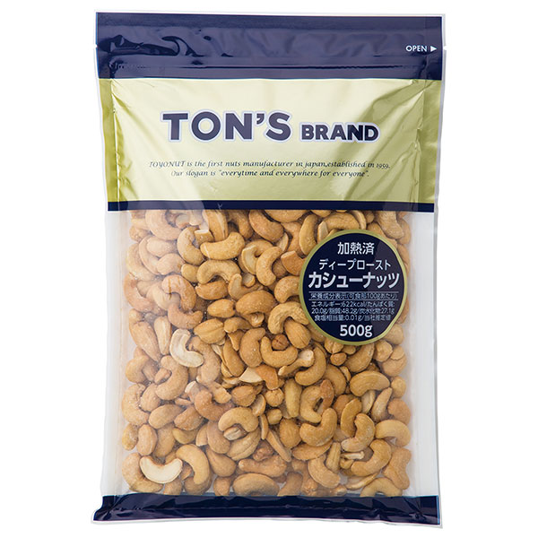 東洋ナッツ食品 トン 加熱済みカシューナッツ 500g×10袋入×(2ケース)