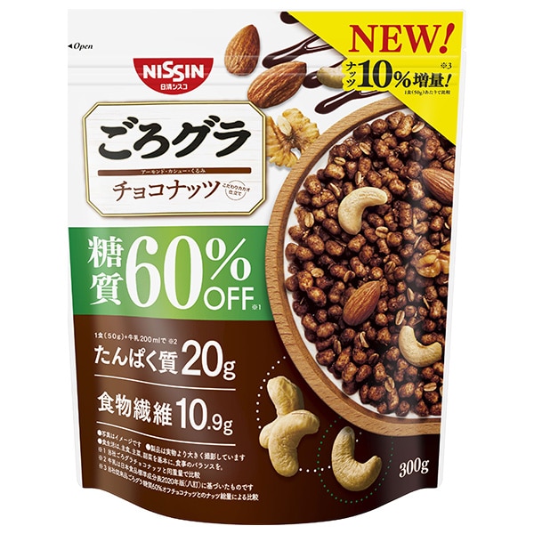 日清シスコ ごろグラ 糖質60%オフ チョコナッツ 300g×6袋入×(2ケース)