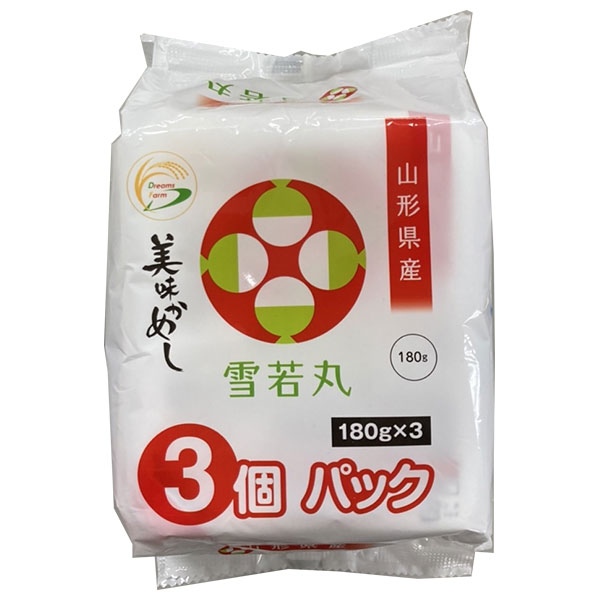 ドリームズファーム 美味かめし 山形県産 雪若丸 (180g×3P)×8個入×(2ケース)