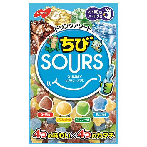 ノーベル製菓 ちびサワーズ(SOURS) ドリンクアソート 80g×6袋入×(2ケース)