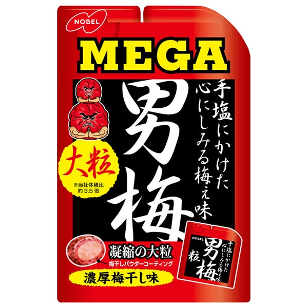 ノーベル製菓 MEGA 男梅 粒 36g×6個入×(2ケース)