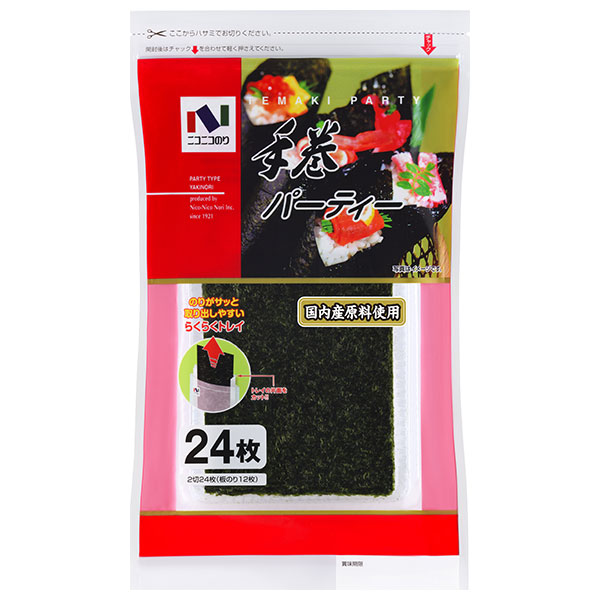 ニコニコのり 手巻パーティー 2切24枚×10個入