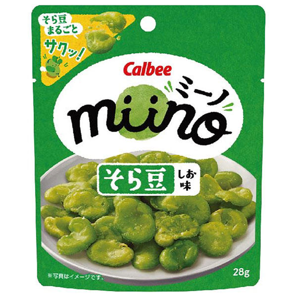 カルビー miino(ミーノ) そら豆 しお味 28g×12袋入×(2ケース)