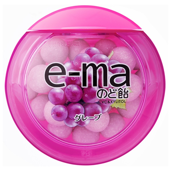 UHA味覚糖 UHAピピン e-maのど飴 容器 (グレープ) 33g×6個入×(2ケース)