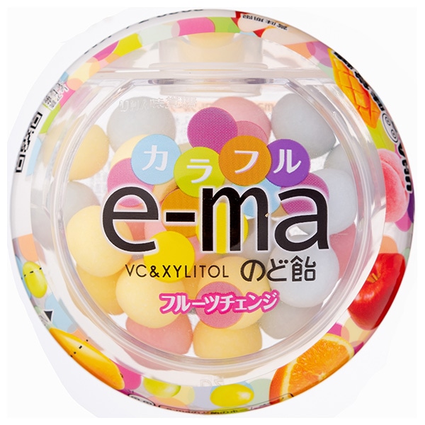 UHA味覚糖 UHAピピン e-maのど飴 容器 (カラフルフルーツチェンジ) 33g×6個入