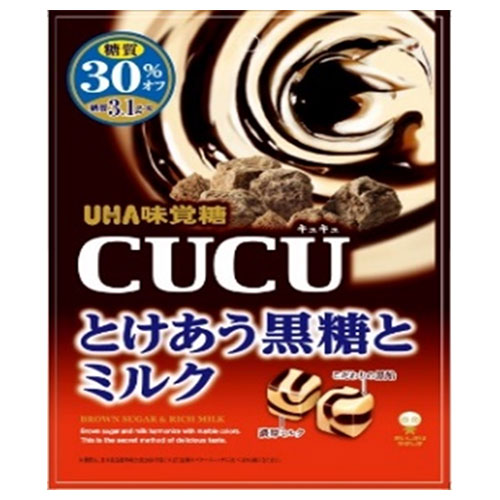 UHA味覚糖 CUCU(キュキュ) とけあう黒糖とミルク 80g×6袋入