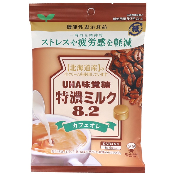 UHA味覚糖 特濃ミルク8.2 カフェオレ 93g×6袋入×(2ケース)