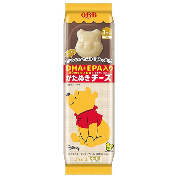 QBB くまのプーさんかたぬきチーズ DHA・EPA入り 30g×6袋入×(2ケース) チルド 冷蔵品