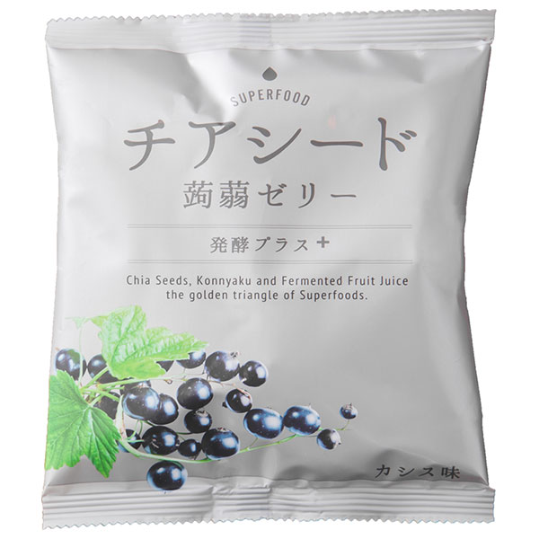 若翔 チアシード 蒟蒻ゼリー 発酵プラス カシス 10個×12袋入