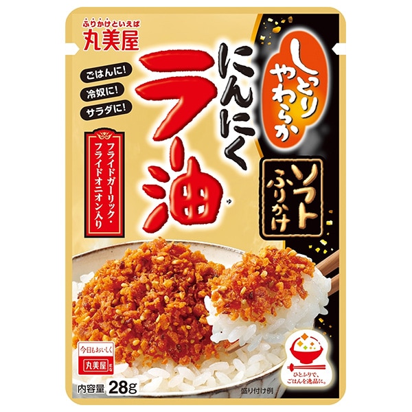 ネコポス 丸美屋 ソフトふりかけ ニンニクラー油 28g×10袋入
