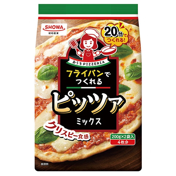 昭和産業 (SHOWA) フライパンでつくれるピッツァミックス 400g(200g×2袋)×6袋入×(2ケース)