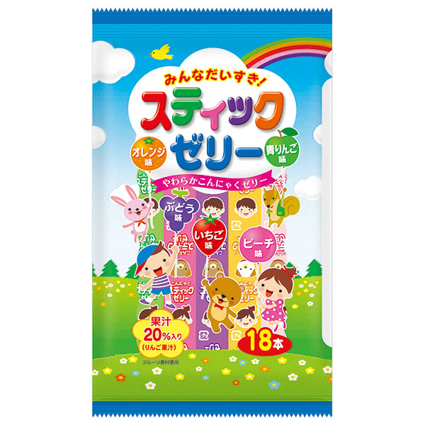 リボン みんなだいすき!スティックゼリー 18本×12袋入 メーカー 問屋直送