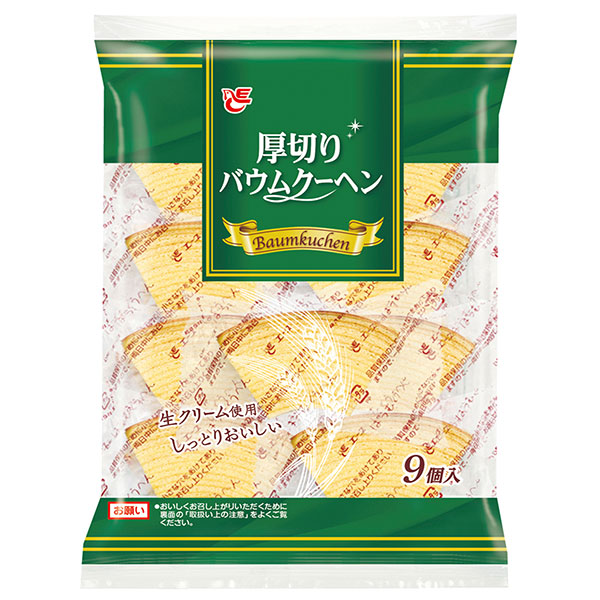 【送料無料・メーカー/問屋直送品・代引不可】エースベーカリー 厚切りバウムクーへン 9個×12袋入