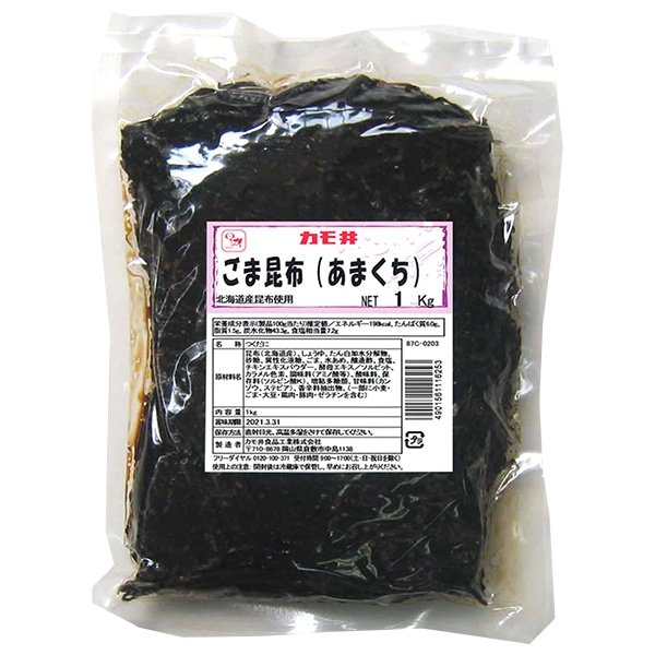 カモ井 ごま昆布(あまくち) 1kg×1袋入×(2ケース)