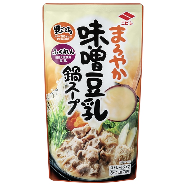 ニビシ醤油 まろやか 味噌豆乳 鍋スープ 720g×10袋入