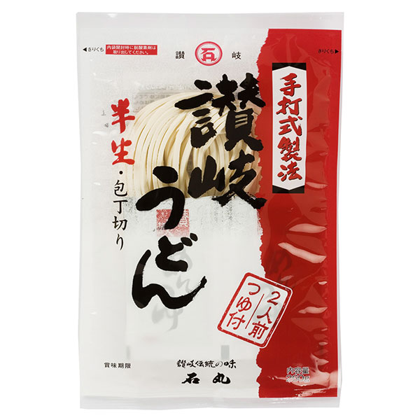石丸製麺 半生 讃岐うどん 包丁切り つゆ付 260g×6袋入