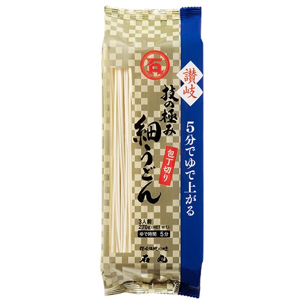 石丸製麺 技の極み 讃岐細うどん 包丁切り 270g×12袋入