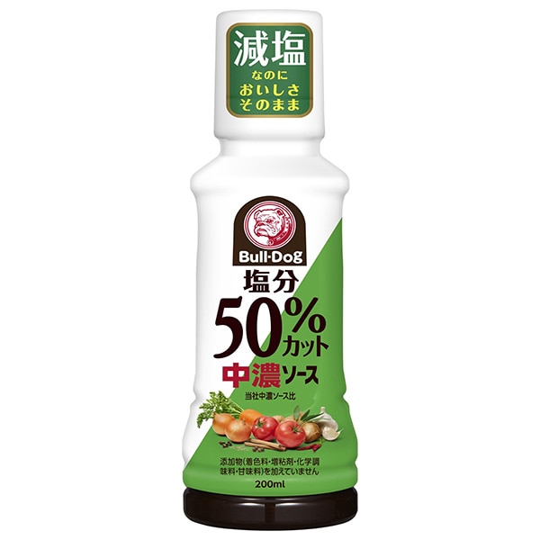 ブルドッグソース 塩分50%カット 中濃ソース 200mlペットボトル×10個入