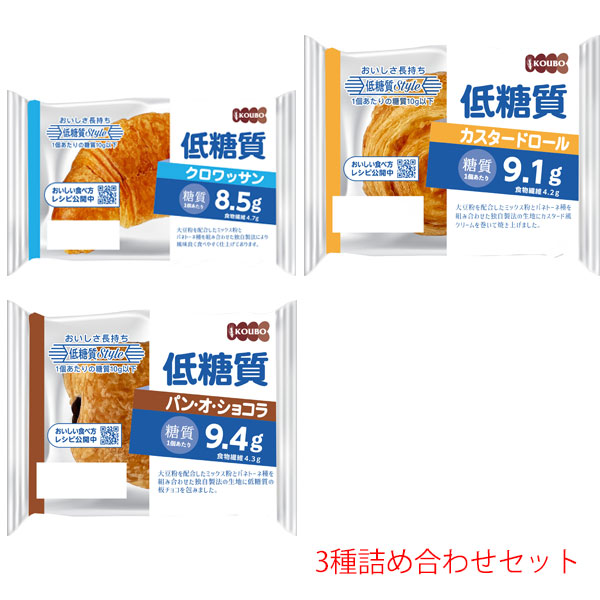 パネックス KOUBO 低糖質3種詰め合わせセット 12(3種×4)個入×(2ケース)