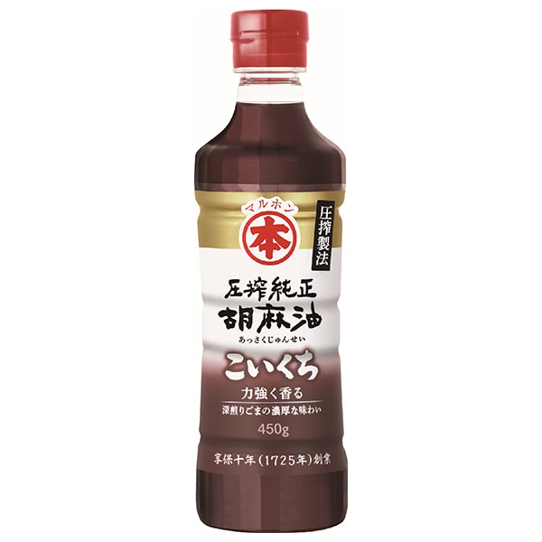 竹本油脂 マルホン 圧搾純正胡麻油 濃口 450gペットボトル×6本入