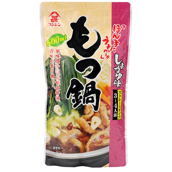 富士甚醤油 もつ鍋しょうゆ味 ストレート 600ml×12袋入