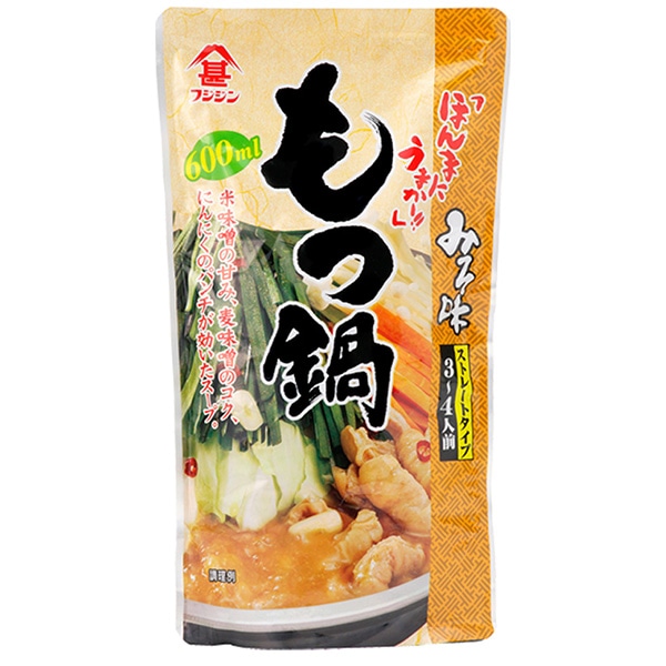 富士甚醤油 もつ鍋みそ味 ストレート 600ml×12袋入