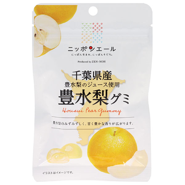 ネコポス JA全農 ニッポンエール 千葉県産豊水梨 グミ 40g×10袋入