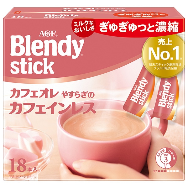 AGF ブレンディ スティック カフェオレ やすらぎのカフェインレス (7.7g×18本)×6箱入