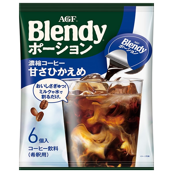 AGF ブレンディ ポーション 濃縮コーヒー 甘さひかえめ (18g×6個)×12袋入