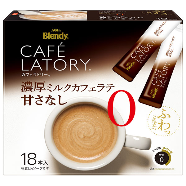 AGF ブレンディ カフェラトリー スティック 濃厚ミルクカフェラテ 甘さなし (11.3g×18本)×6箱入×(2ケース)