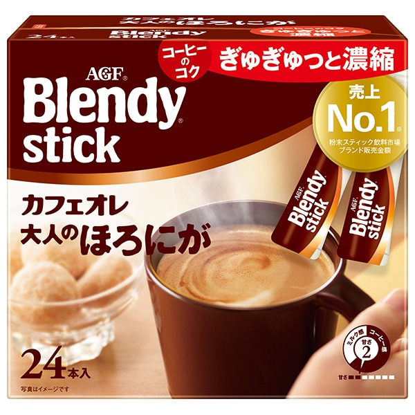 AGF ブレンディ スティック カフェオレ 大人のほろにが (8g×24本)×6箱入×(2ケース)