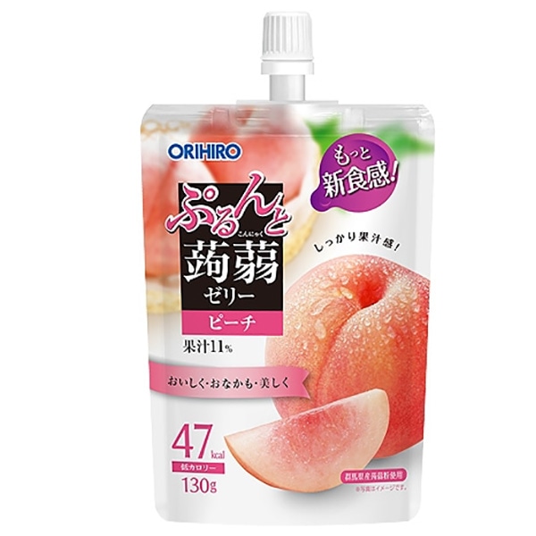 オリヒロ ぷるんと蒟蒻ゼリー ピーチ 130gパウチ×48本入×(2ケース)