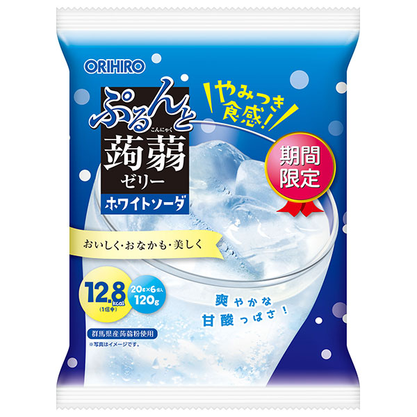 オリヒロ ぷるんと蒟蒻ゼリー ホワイトソーダ (20gパウチ×6個)×24袋入