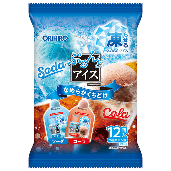 オリヒロ ぷるんとアイス ソーダ+コーラ (20gパウチ×12個)×12袋入