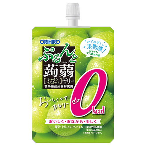オリヒロ ぷるんと蒟蒻ゼリー カロリーゼロ シャインマスカット 130gパウチ×48本入