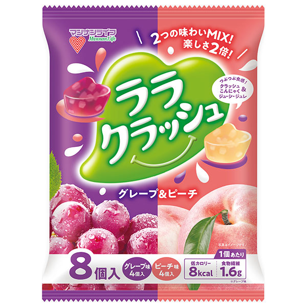 マンナンライフ ララクラッシュアソート グレープ&ピーチ (24g×8個)×12袋入×(2ケース)
