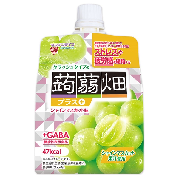 マンナンライフ クラッシュタイプの蒟蒻畑プラス シャインマスカット味 150gパウチ×30本入×(2ケース)