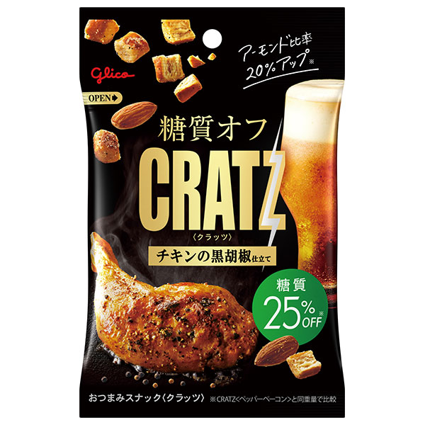 江崎グリコ 糖質オフ クラッツ チキンの黒胡椒仕立て 42g×12袋入
