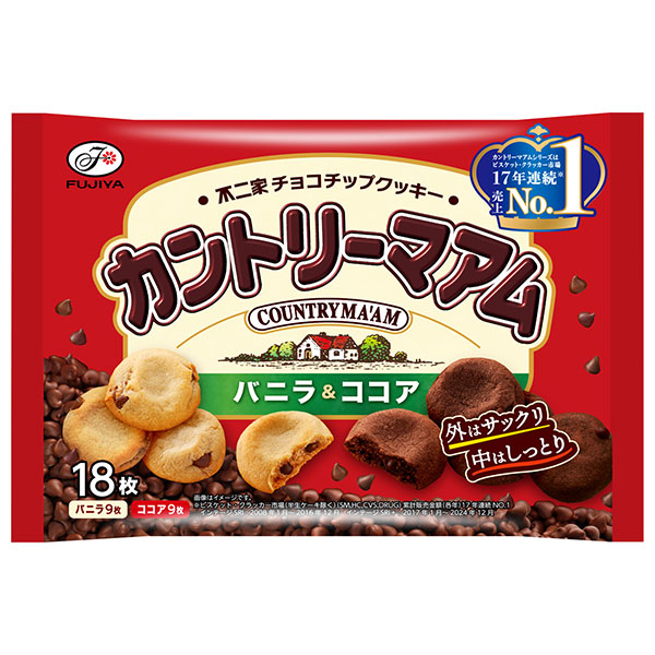 不二家 カントリーマアム バニラ&ココア 18枚×18袋入 メーカー 問屋直送
