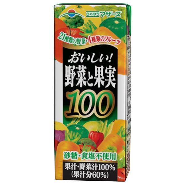 らくのうマザーズ おいしい野菜と果実 200ml紙パック×24本入