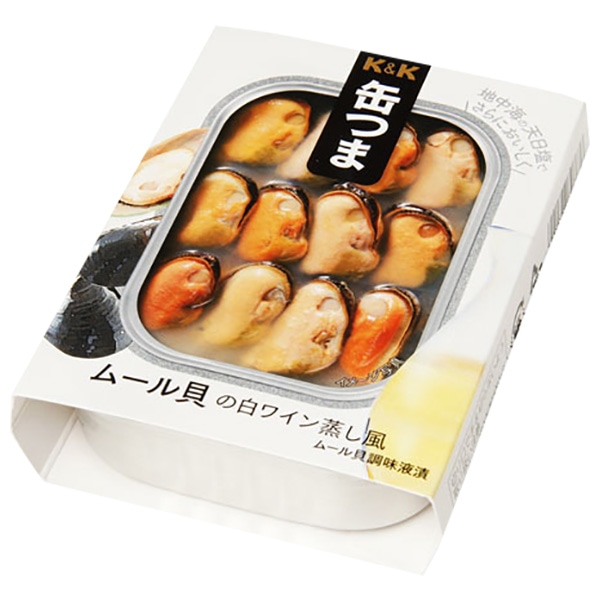 【送料無料・メーカー/問屋直送品・代引不可】国分 K&K 缶つま ムール貝の白ワイン蒸し風EO 角3号B缶 95g×6個入×(2ケース)