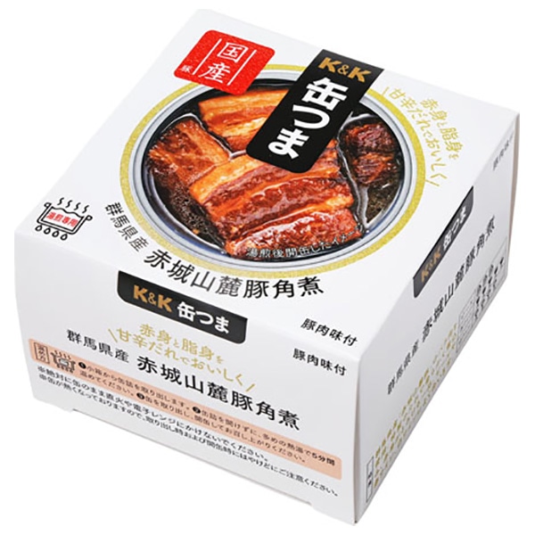 【送料無料・メーカー/問屋直送品・代引不可】国分 K&K 缶つま 群馬県産赤城山麓豚 角煮 携帯缶 150g×6個入