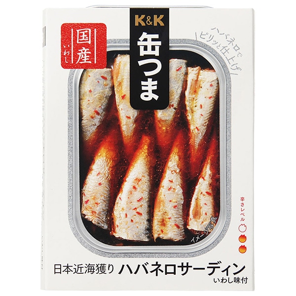 【送料無料・メーカー/問屋直送品・代引不可】国分 K&K 缶つま 日本近海獲り ハバネロサーディン 105g×6個入×(2ケース)