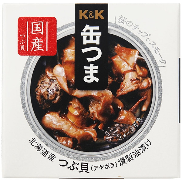 【送料無料・メーカー/問屋直送品・代引不可】国分 K&K 缶つま 北海道産 つぶ貝燻製油漬け 35g×6個入×(2ケース)